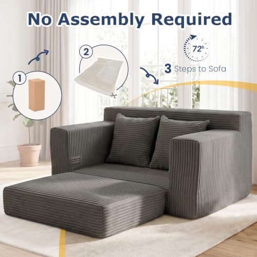 cidludto Boneless Loveseat Sleeper Sofa Bed, Convertible Folding Couch Bed - Image 6
