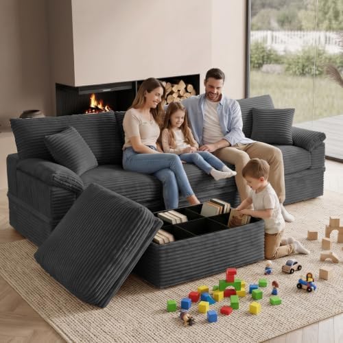 Boneless Couch with Storage, 48.6" Extra Deep-High Seat Modular Sectional Sofa - Image 6