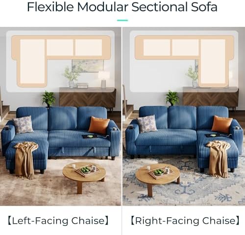 LINSY HOME Sectional Sleeper Sofa Couch - Image 3