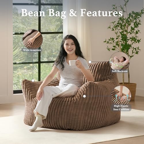 Giant Plush Bean Bag Chair for Adults - Image 4