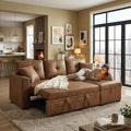 L Shaped Sectional Couch with Storage and Pull Out Bed, 3 Seater Sleeper Sofas by LITVZ