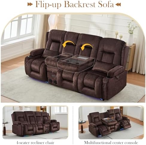 TUNYI Power Loveseat Recliner Sofa - Image 6