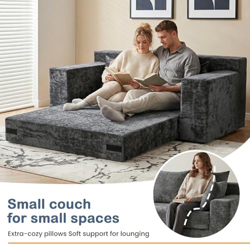 Boneless Couch Small, 3-in-1 Boneless Loveseat Sleeper Sofa Bed Convertible - Image 4