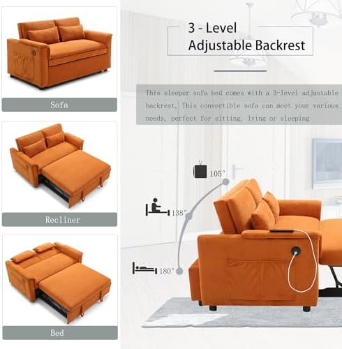 55.5" Small Sleeper Sofa Couch - Image 6