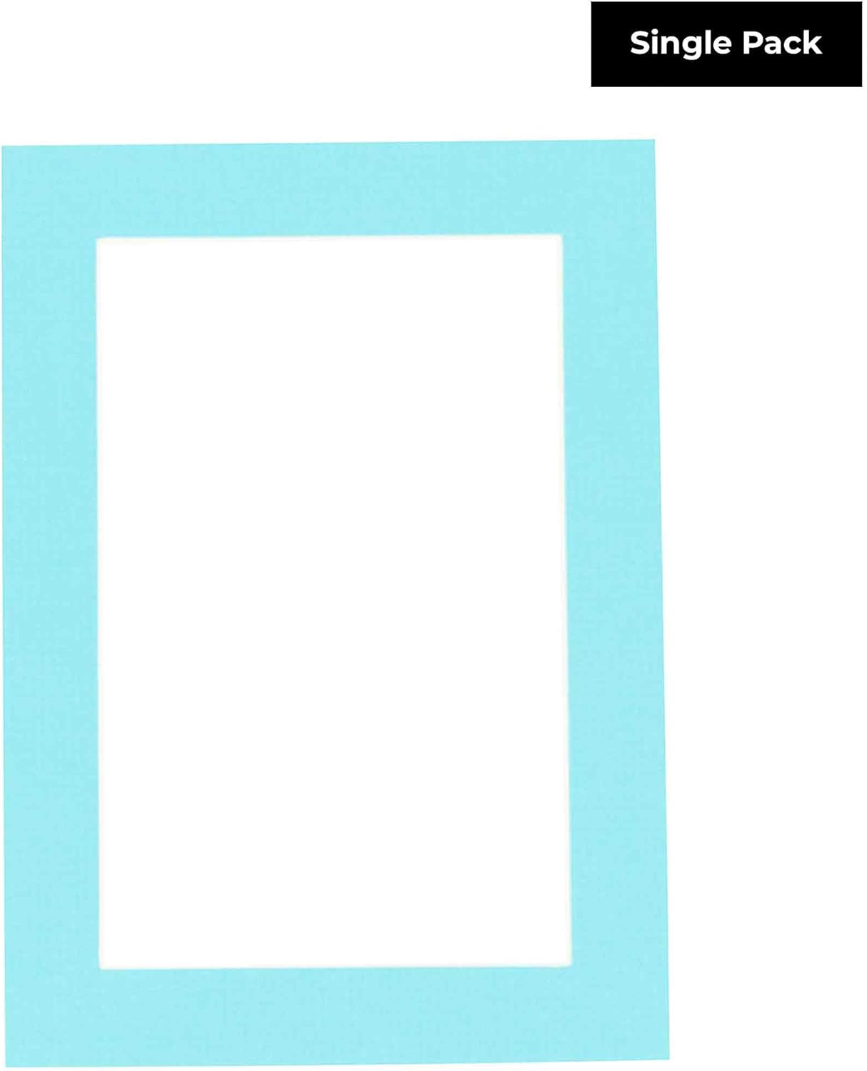Poster Palooza 8x10 Mat Bevel Cut for 6x8 Photos - Acid Free Aquamarine Blue Precut Matboard - For Pictures, Photos, Framing - 4-ply Thickness