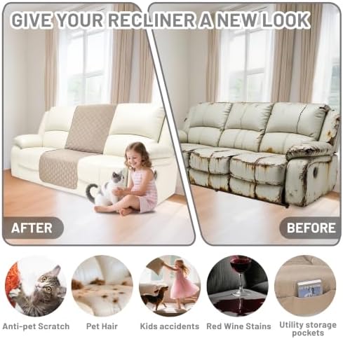 Waterproof Sectional Reclining Couch Covers L Shaped Recliner Sectional Sofa - Image 7