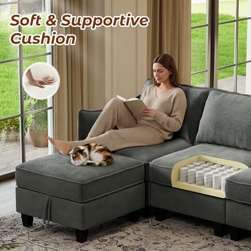 WorthFurni Modular Sectional Sofa L Shape Couches - Image 6
