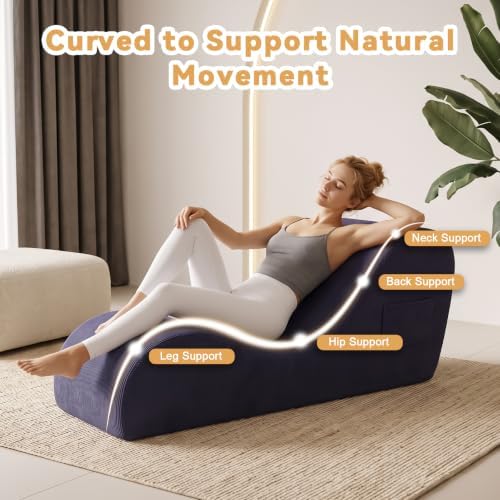 Yoga Lounge Chair for Adult, Modern Boneless Chaise Lounge Chair, Ergonomic - Image 5