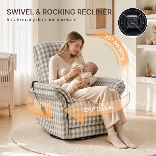 KISLOT Swivel Power Recliner Chair, Hand Remote - Image 4