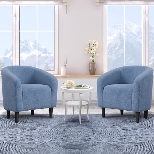 Yaheetech Compact Sherpa Accent Chairs Set of 2 - Image 4