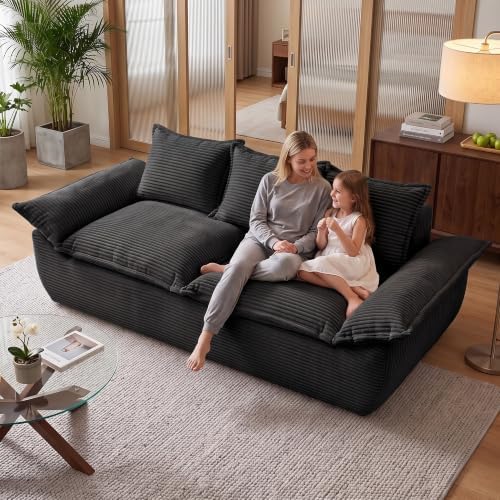 JUIKURY 70" Convertible Corduroy Sofa Bed, Boneless Foldable Loveseat Sleeper by Unknown