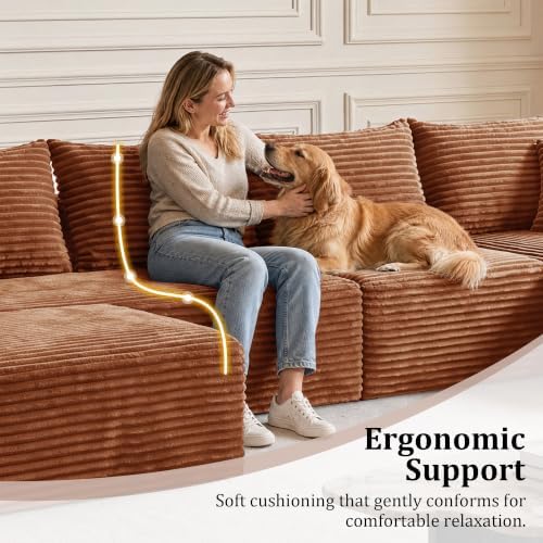 118'' U-Shaped Boneless Couch Sectional Sofa - Image 5