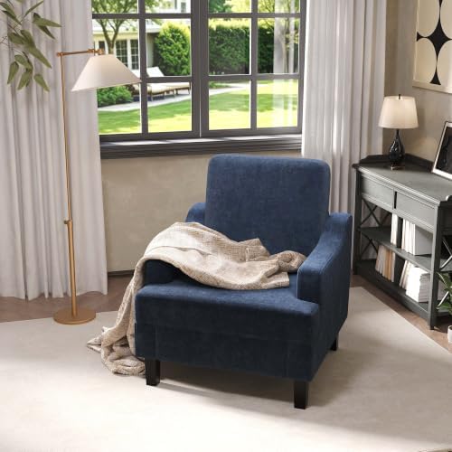 Garvee Blue Comfy Accent Chair, Upholstered Armchair - Image 2