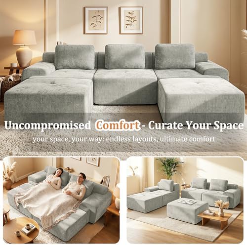 122" Oversized Boneless Couch, Comfort Cloud Sectional Couches - Image 4