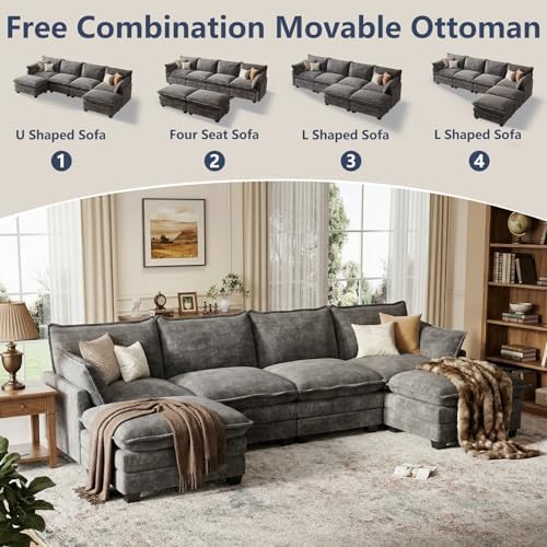U Shaped Modular Sectional Couch, Comfy Sofa - Image 3