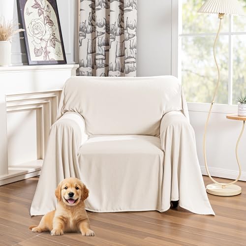 MYSKY HOME White Armchair Couch Cover by MYSKYHOME
