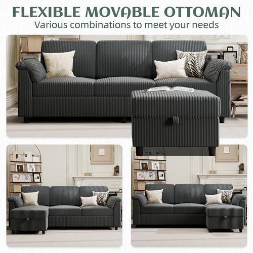 Vongrasig Convertible Sectional Sofa Couch, 3 Seat L Shaped Sofa - Image 6