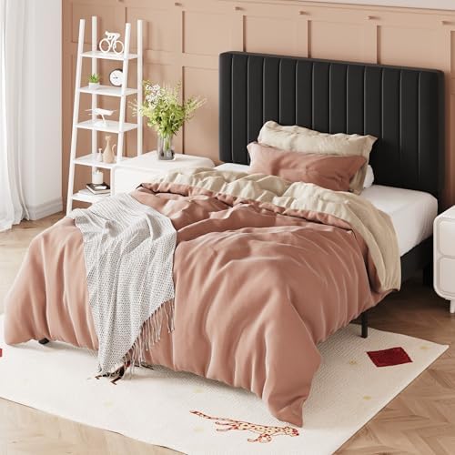 Allewie Twin Bed Frame, Velvet Upholstered Platform Bed - Image 4