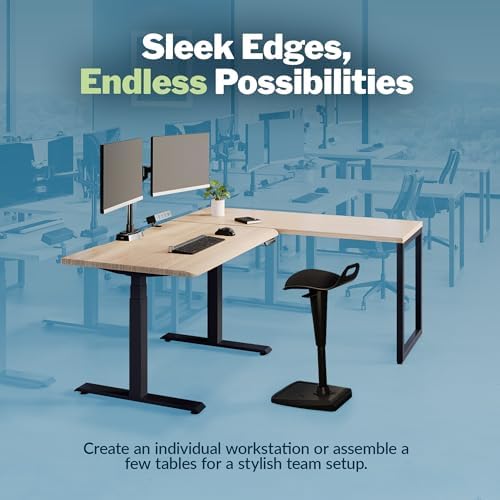 Vari Table for Home Office – 60x24 – Light Wood/Black - Image 4