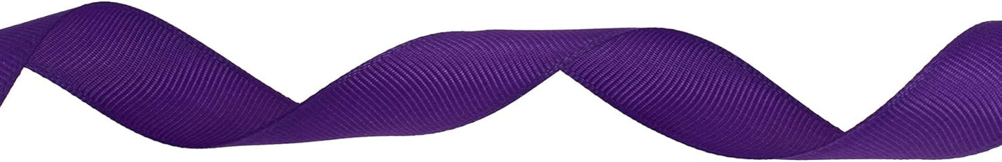 Solid Grosgrain Ribbon 25 Yard Each Roll 100% Polyester Woven Edge (1", Purple)