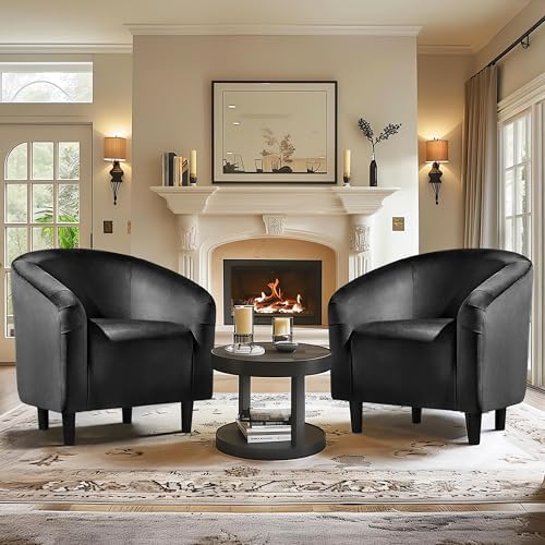Yaheetech Compact Velvet Accent Chairs Set of 2 - Image 4