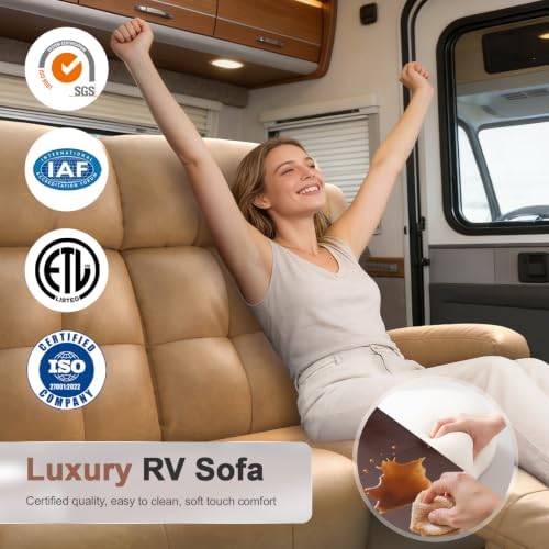 Reclining Loveseat Sofa, RV Loveseats Recliner Sofas Wall Hugger, Double - Image 3