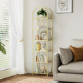 Homhedy 6-Tier Tall Gold Bookshelf, Arched Bookcase by Homhedy