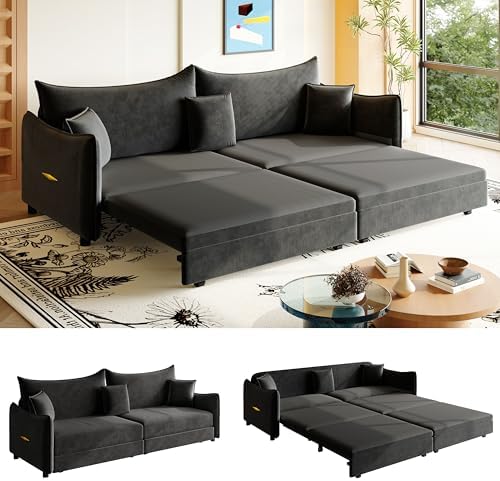 81.9" King Pull Out Sofa Bed, 3-in-1 Convertible Sleeper Sofa by Kolavess