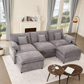 GOSUHI 108" U-Shaped Modular Cloud Couch, Deep Seat, Chenille Slate by GOSUHI