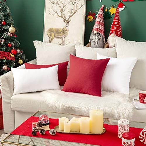 MIULEE Decorative Outdoor Pillow Covers Christmas Euro 26x26 Red - Image 7