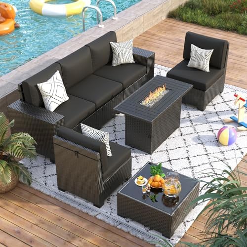 Patio Furniture Set with 44'' Fire Pit Table - Image 2