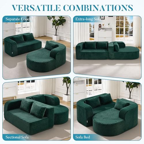 Hobestluk Boneless Couch Modular Sectional Sofa L-Shape Lounge Cloud Couch - Image 7