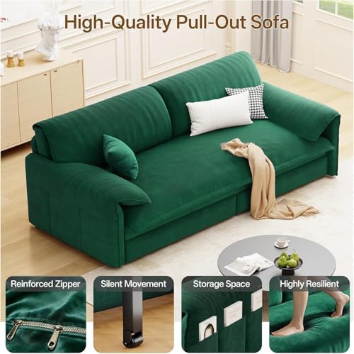 66" Futon Sofa Bed Queen Size, 3-in-1 Convertible Sleeper Sofa - Image 4