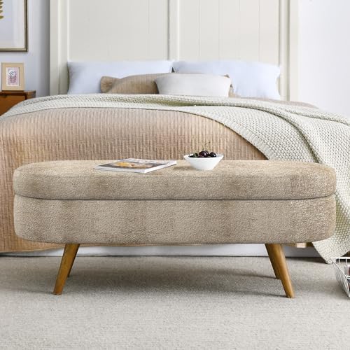 43.5" Ottoman with Storage, Storage Ottoman Bench with Safety Hinge, Bed End - Image 3
