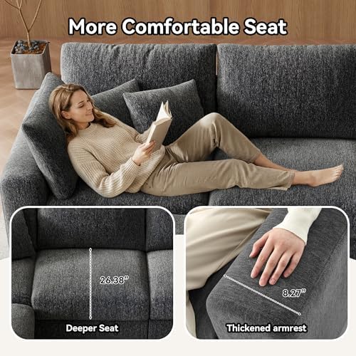 WorthFurni 107” Cloud Sectional Couches - Image 6