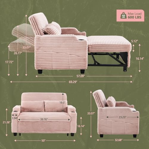 VINGLI Loveseat Sleeper Sofa Couch - Image 2