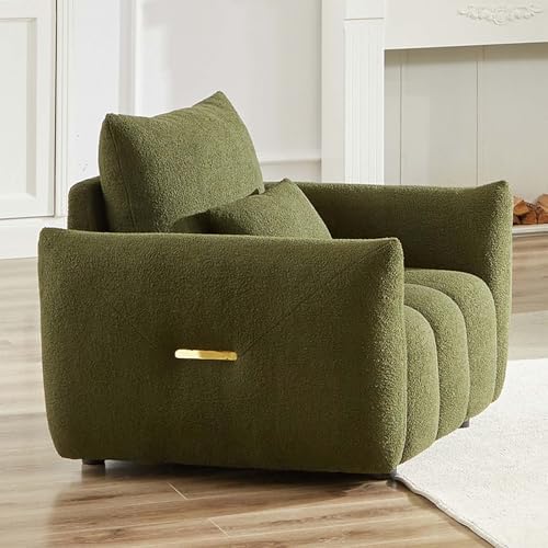 Antetek 35" Modern Accent Single Sofa Chair, Comfy Deep Seat Teddy Fabric - Image 3