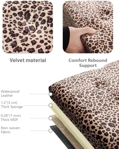 AmasSmile Footrest Ottoman Storage Bench - Image 5