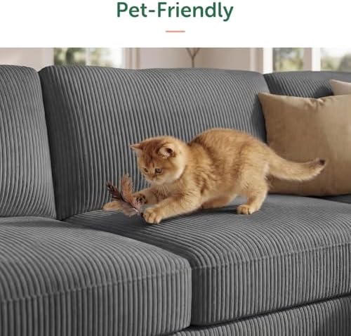 HONBAY Corduroy Sectional Couch - Image 4