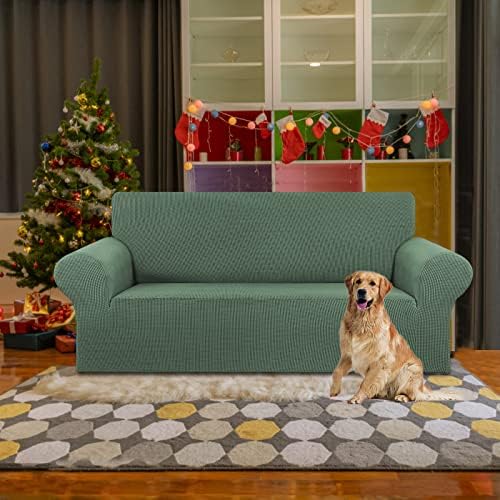 KEKUOU Loveseat Couch Cover, 2 Cushion Couch Slipcover - Image 2