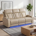 Power Reclining Leather Sectional Sofa by Unknown