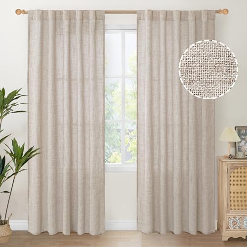 YoungsTex Natural Linen Curtains 84 Inches by YoungsTex