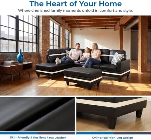 Faux Leather Sectional Couches for Living Room - Image 6