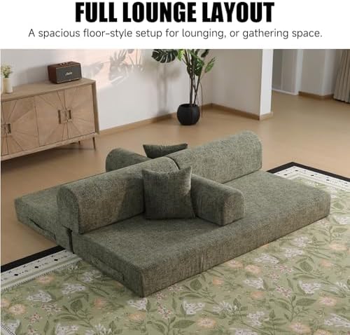 79" Memory Foam Sofa Bed, High Backrest Convertible Futon Boneless Couch - Image 4