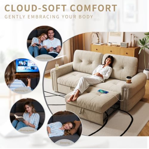 73" Queen Size Sofa Bed, Loveseat Sleeper Sofa - Image 6