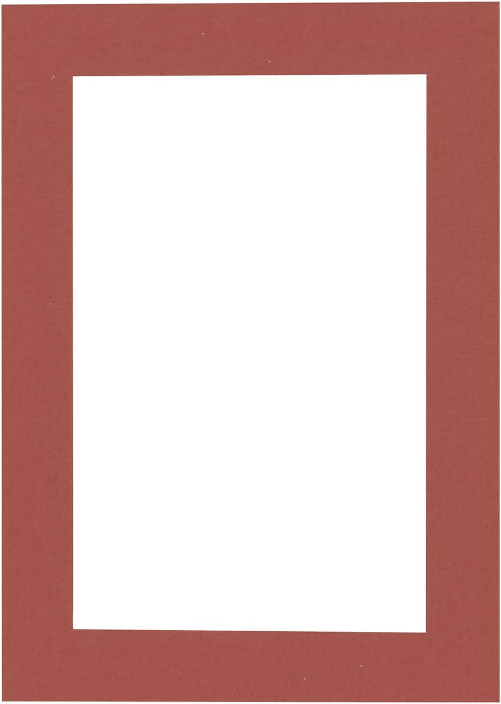 Poster Palooza 8x10 Mat Bevel Cut for 6x8 Photos - Acid Free Brick Red Precut Matboard - For Pictures, Photos, Framing - 4-ply Thickness