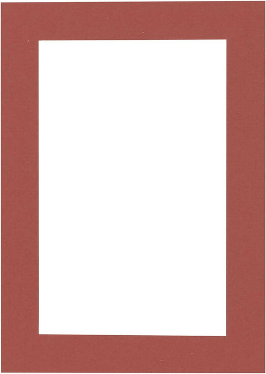Poster Palooza 8x10 Mat Bevel Cut for 6x8 Photos - Acid Free Brick Red Precut Matboard - For Pictures, Photos, Framing - 4-ply Thickness