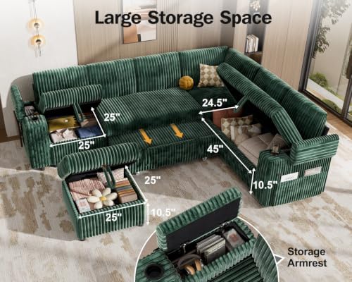 Vipbear 111" Modular Sectional Sleeper Sofa - Image 7