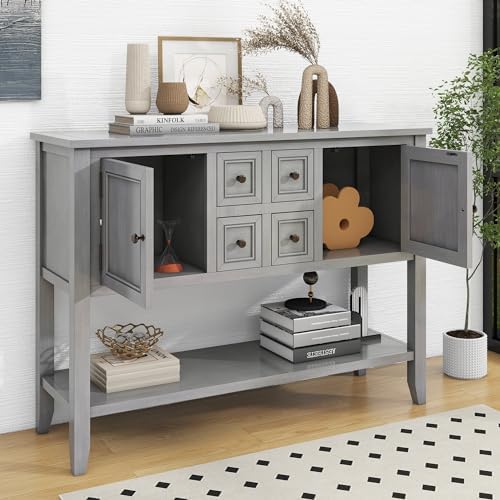 LKTART 44.5" Solid Wood Sideboard Buffet Cabinet, Entryway Console Table - Image 3