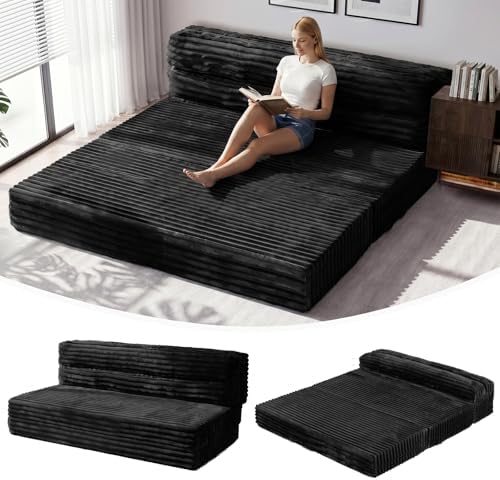 Erament Tri-Fold Futon Sofa Bed, 6 Inch Foldable Floor Couch, High-Density Foam by Unknown